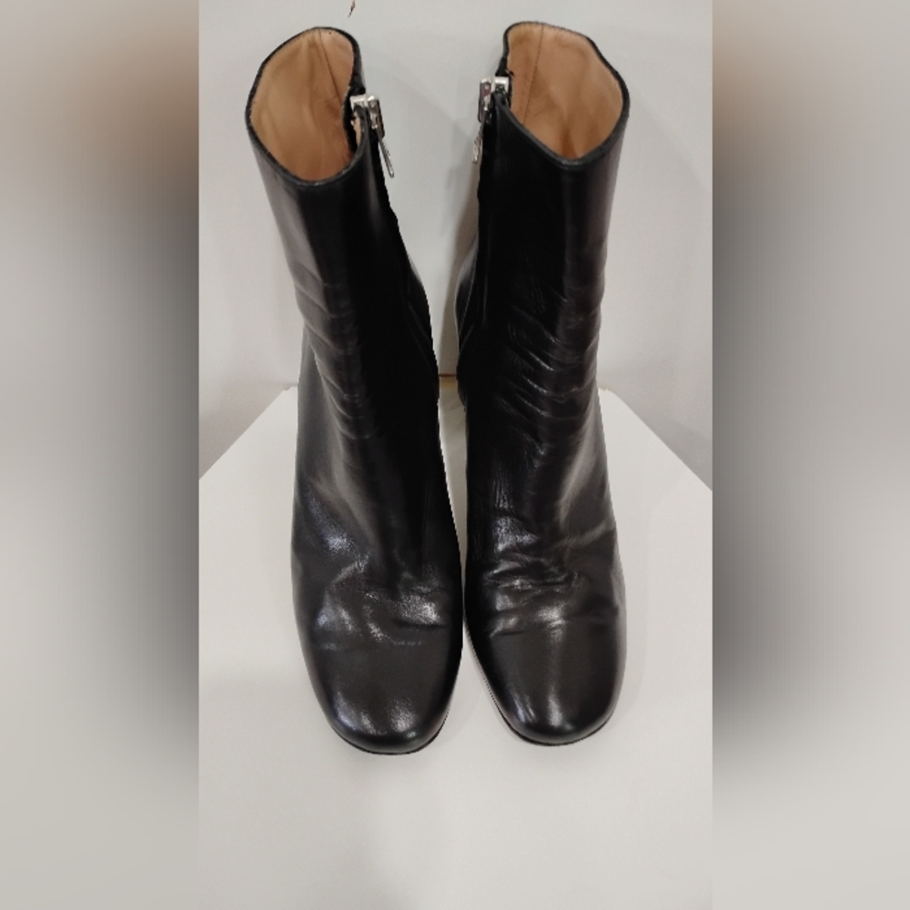 ACNE STUDIOS BLACK LEATHER ANKLE BOOTS - Picture 11 of 15